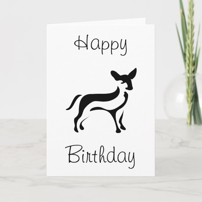 Chihuahua Happy Birthday Karte (Vorderseite)