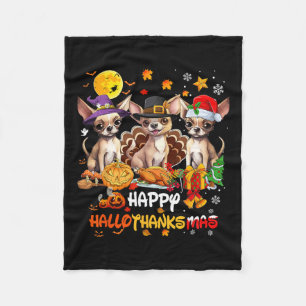Chihuahua Happy Halloween Erntedank Merry C Fleecedecke