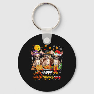 Chihuahua Happy Halloween Erntedank Merry C Schlüsselanhänger