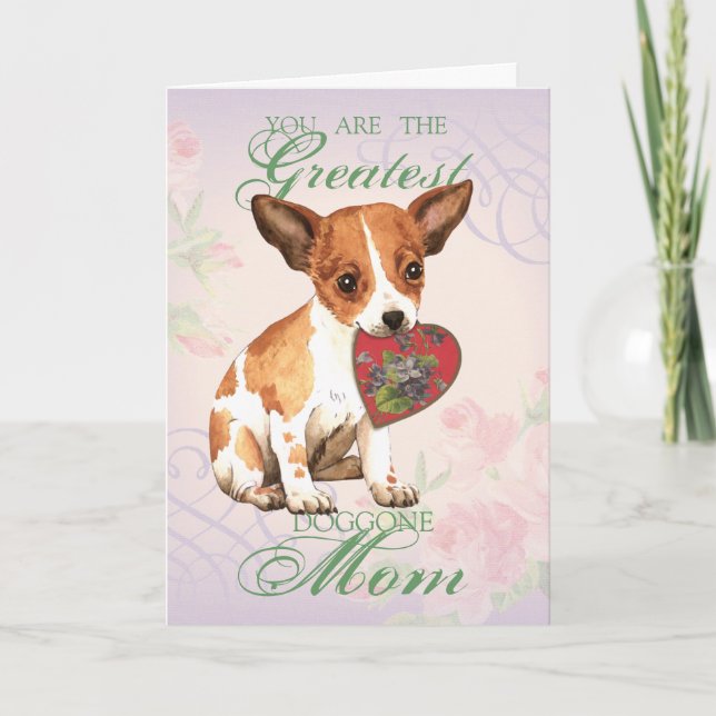 Chihuahua Heart Mama Karte (Vorderseite)