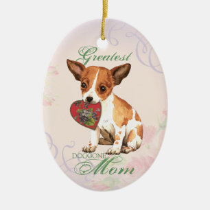 Chihuahua Heart Mama Keramik Ornament