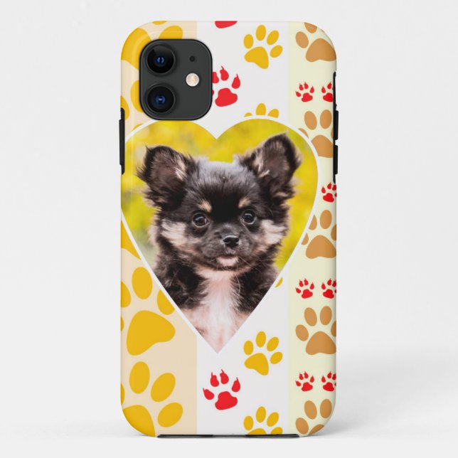 Chihuahua Heart Paw Prints Case-Mate iPhone Hülle (Rückseite)