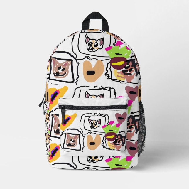 Chihuahua hearts  bedruckter rucksack (Vorderseite)
