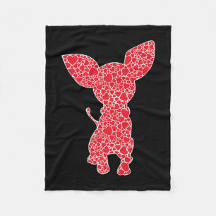 Chihuahua Hearts Dog Puppy Lover Fleecedecke
