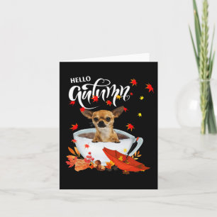 Chihuahua Herbsthund und Kaffeefall Erntedank Karte