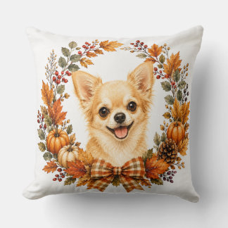 Chihuahua-Herbstkranz Kissen