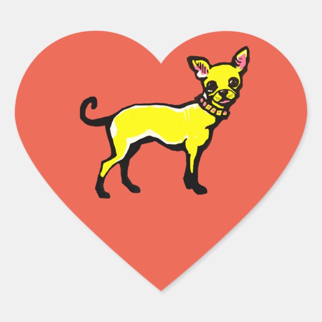 Chihuahua Herz-Aufkleber (Vorderseite)