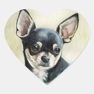 Chihuahua-Herz-Aufkleber Herz-Aufkleber