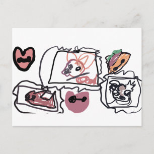 Chihuahua-Herzen  Postkarte