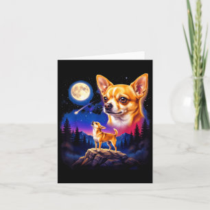 Chihuahua heult zum Mond Vintage-Hundekunst Karte