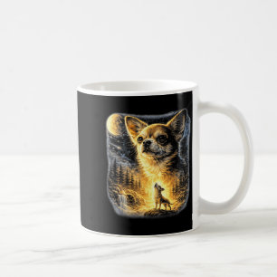 Chihuahua heult zum Mond vintage lustig Kaffeetasse