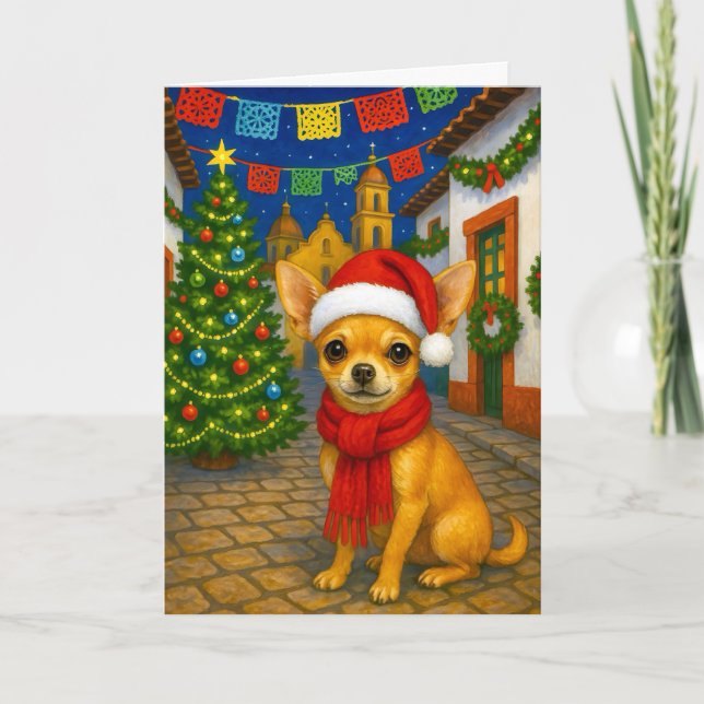 Chihuahua Holiday Card Feiertagskarte (Vorderseite)