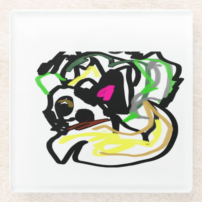 Chihuahua home glasuntersetzer (Vorderseite)