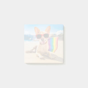 Chihuahua Hund am Strand Post-it Klebezettel