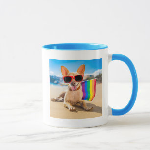 Chihuahua Hund am Strand Tasse
