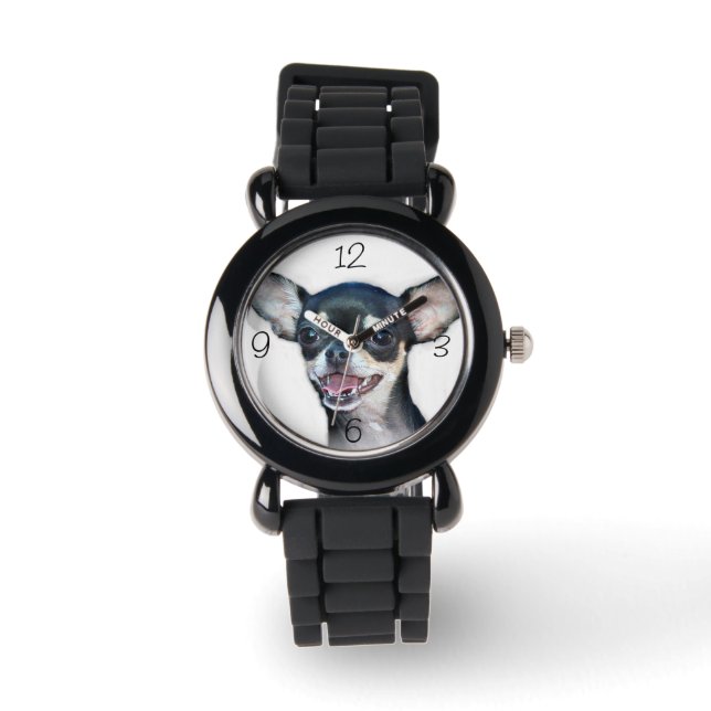 Chihuahua-Hund Armbanduhr (Vorderseite)