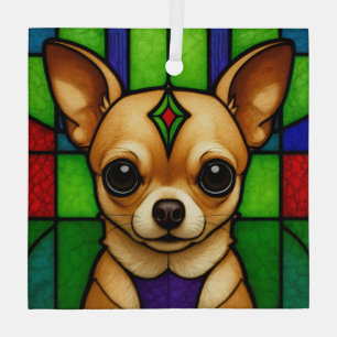 Chihuahua-Hund "Bleiglas" Ornament Aus Glas