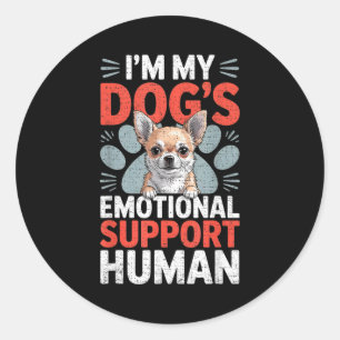 Chihuahua-Hund emotionale Unterstützung Mensch Runder Aufkleber