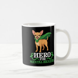 Chihuahua-Hund Held für das Bewusstsein für psychi Kaffeetasse