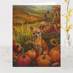 Chihuahua-Hund Herbsternte Erntedankfest  Karte