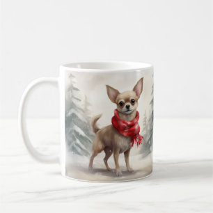 Chihuahua-Hund im Schnee Weihnachten Kaffeetasse