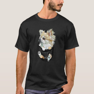Chihuahua-Hund in der Tasche Chiwawa-Fan Langhaar  T-Shirt