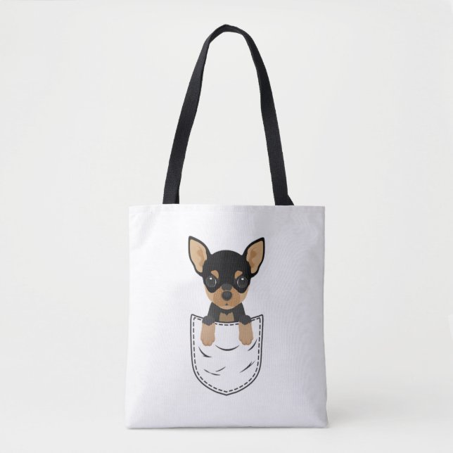Chihuahua-Hund in Pocket Tasche (Vorderseite)