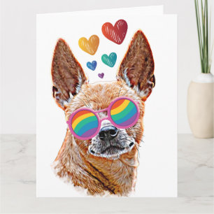 Chihuahua Hund mit HerzValentinstag Karte