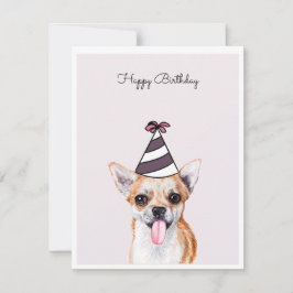 Chihuahua Hund mit Party Hat Card