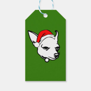 Chihuahua Hund mit Weihnachtszeit-Weihnachtsmannmü Geschenkanhänger
