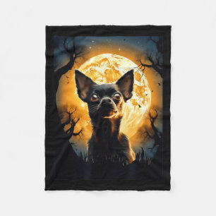 Chihuahua-Hund-Mond-Silhouette-Halloween-lustig-bö Fleecedecke