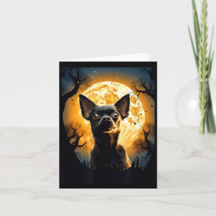 Chihuahua-Hund-Mond-Silhouette-Halloween-lustig-bö Karte