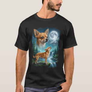 Chihuahua-Hund Mondnacht Kunst Chihuahua heult T-Shirt