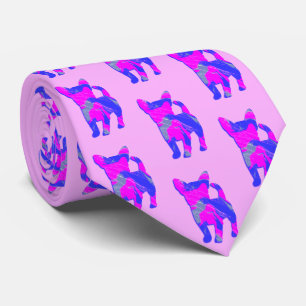 Chihuahua Hund Pink Silhouette Pink Neck Krawatte