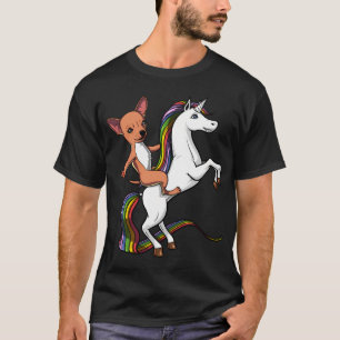 Chihuahua-Hund reitet Einhorn T-Shirt