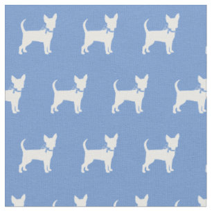 Chihuahua-Hund-Silhouette Haustier Hellblau Stoff