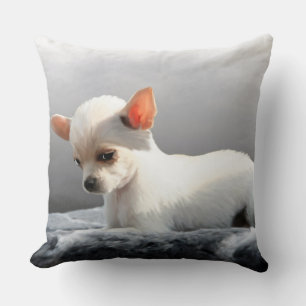 Chihuahua Hund Sitting Dog Portrait Art Malerei Kissen