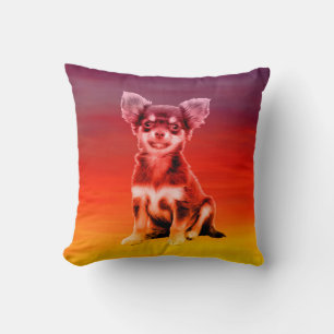 Chihuahua-Hund sitzt am Strand Kissen