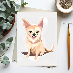 Chihuahua-Hund   Süßer Hund Haustier Welpe Wasserf Postkarte