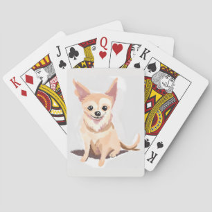 Chihuahua-Hund   Süßer Hund Haustier Welpe Wasserf Spielkarten