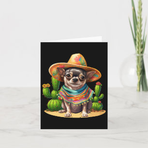 Chihuahua Hund und Sombrero Hat mexikanische Fiest Karte