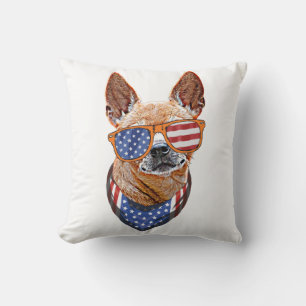 Chihuahua Hund USA Amerikanischer Unabhängigkeitst Kissen