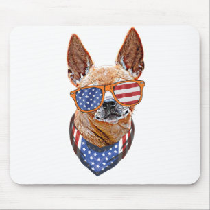 Chihuahua Hund USA Amerikanischer Unabhängigkeitst Mousepad