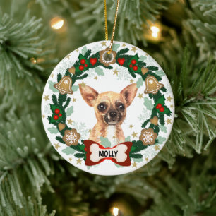 Chihuahua Hund Weihnachten Niedlich Hunde Keks Tod Keramik Ornament