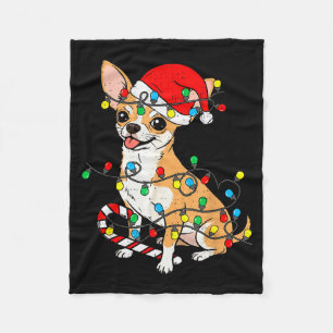 Chihuahua-Hund Weihnachtsbeleuchtung Weihnachtsman Fleecedecke