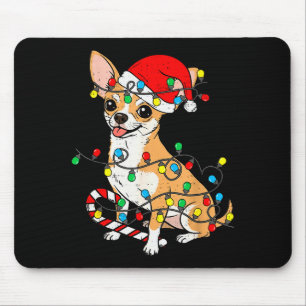 Chihuahua-Hund Weihnachtslichter Santa Weihnachten Mousepad