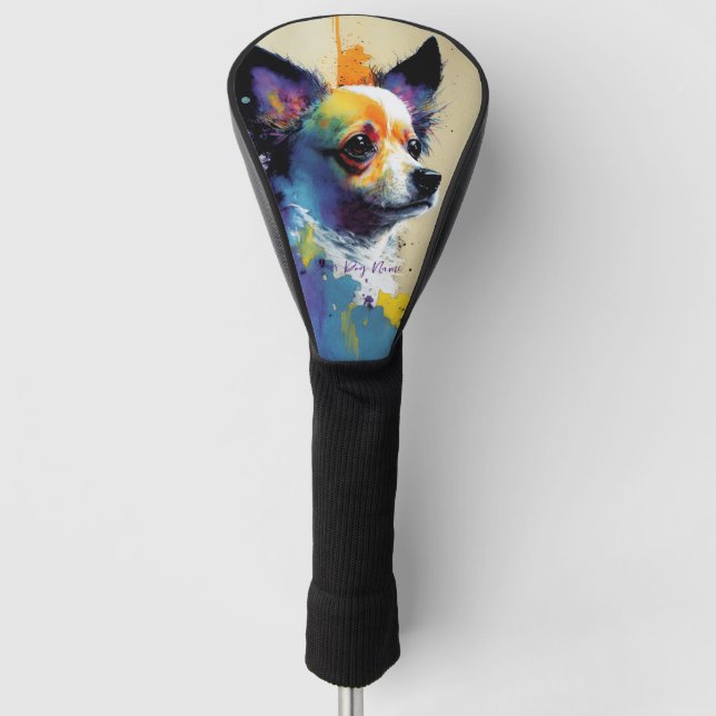 Chihuahua Hund - Zusammensetzung 002 Golf Headcover (Vorderseite)