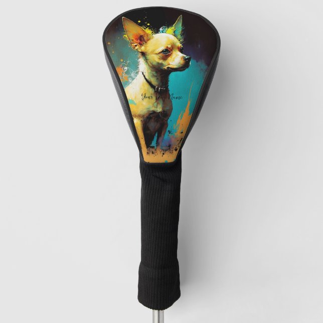 Chihuahua Hund - Zusammensetzung 006 Golf Headcover (Vorderseite)
