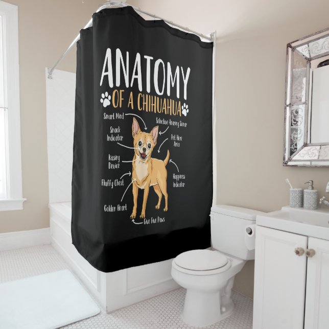 Chihuahua-Hunde-Anatomie Duschvorhang (Beispiel)
