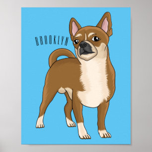 Chihuahua Hunde Cartoon Illustration Poster